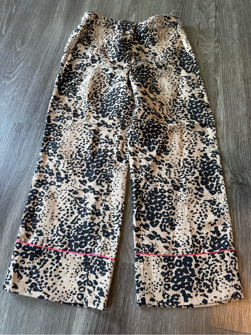 J.Crew High Rise Wide Leg Leopard Print Linen Lyocell Pants Size 4 NWOT